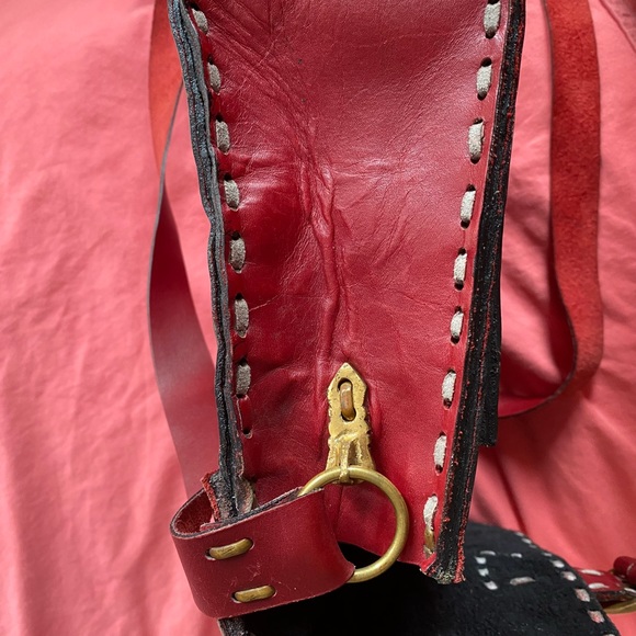 Crossbody red leather bag - Picture 5 of 16